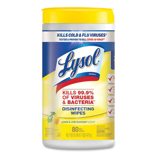 Lysol® Brand Disinfecting Wipes, White - Lemon & Lime Blossom, 110 Count Wipes (6/Pack)