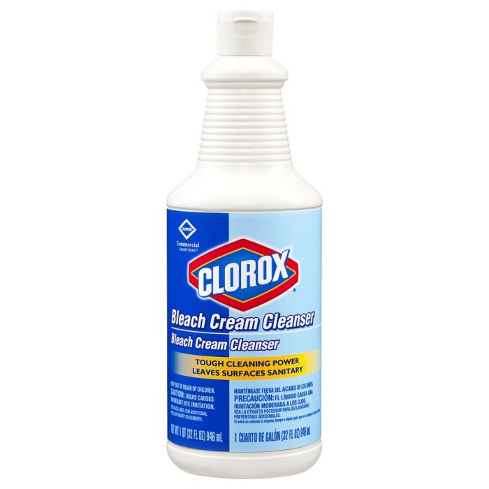 CloroxPro Bleach Cream Cleanser 32 Fl Oz Pull-Top, White, Viscous Liquid, (8 per Case)