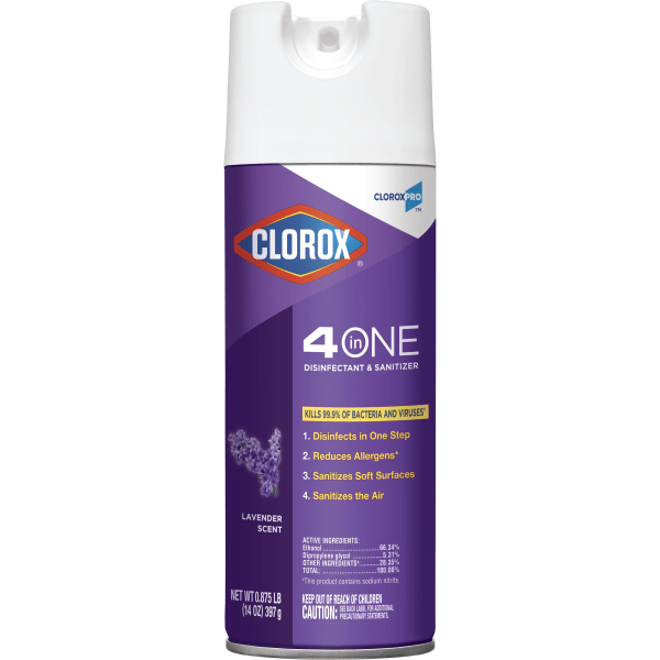 CloroxPro 4 in One Disinfectant & Sanitizer Spray - 14 oz., Lavender -12/CS
